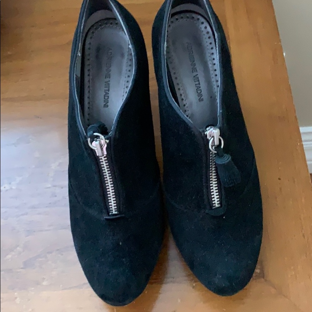 Black suede pumps
